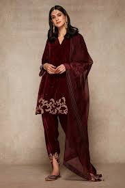 Maroon Velvet Salwar Suit