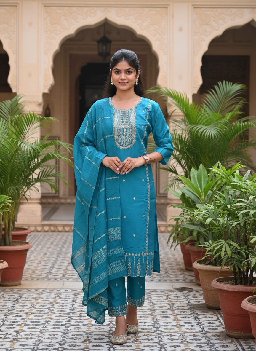 Premium Chintamani Kurti Dupatta Suit